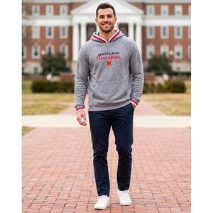 Champion Maryland Terrapins Mens Large Gray Hoodie Sweatshirt Vintage Retro